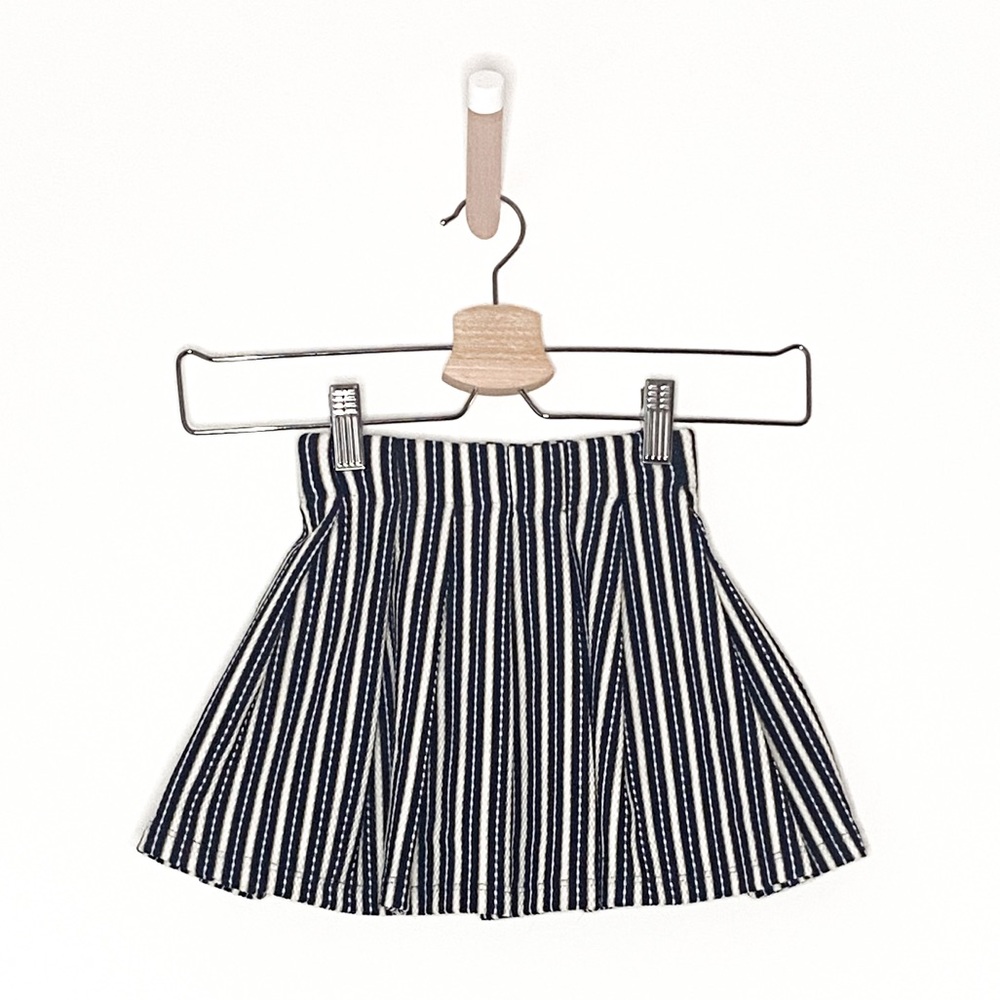 ZARA Girls - Navy Striped Skater Skirt NWT